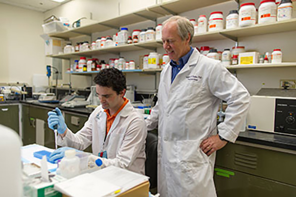 two researchers in lab