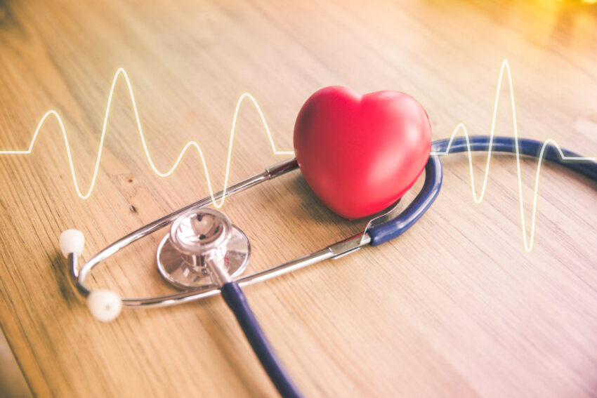 image of a plastic heart toy on a table