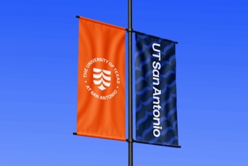 UT San Antonio banners hanging outside