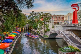 Riverwalk boat scene